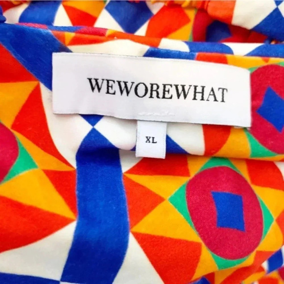 WeWoreWhat Revolve Cowl Back Cut Out Geometric Print Maxi Dress Size XL NWT - Picture 6 of 11